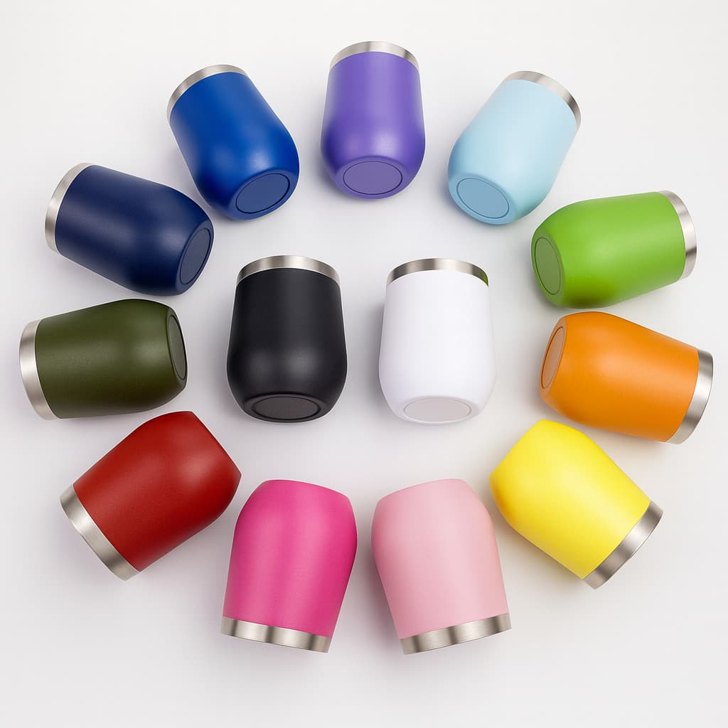 Kit com 10 Copos Cuia Térmica Inox 350ml Portátil Tampa Acrílica Para Escritório e Viagem Presente