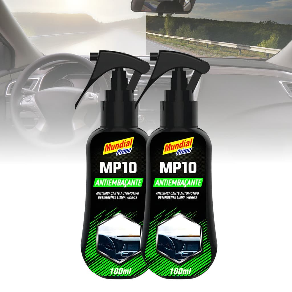 Par Antiembaçante Vidro Automotivo Spray 100ml Para Parabrisa Proteção Contra Neblina Chuva Umidade