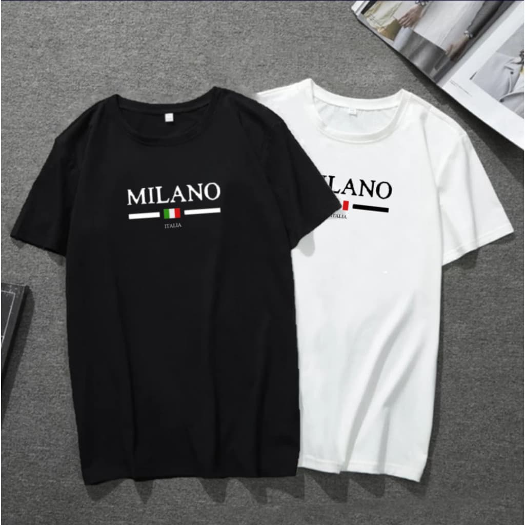 Kit 2 Camisetas Milano 100% Algodão de Gola Redonda de Malha Fresca com Envio Imediato