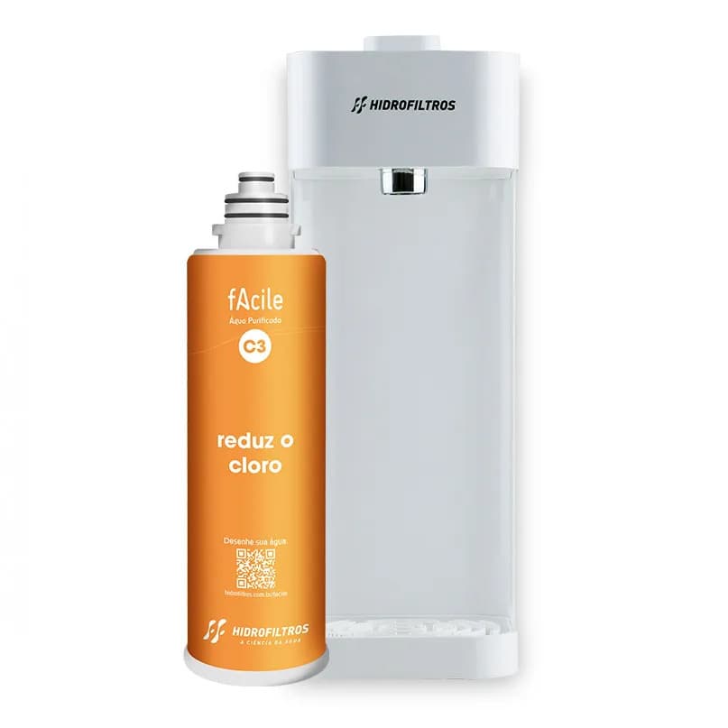 Purificador Hidrofiltros Facile C3 Água Natural Branco Selo Inmetro