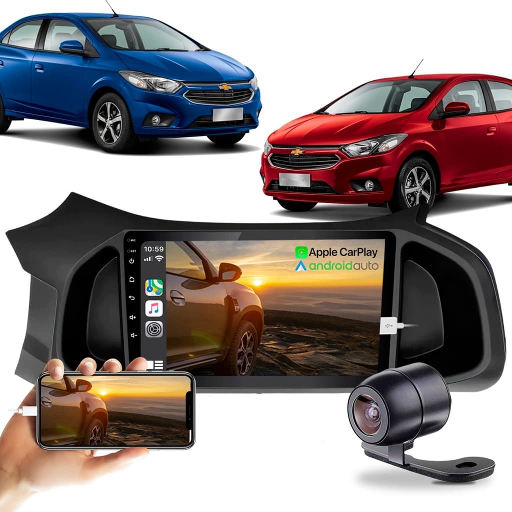 Kit Multimidia MP5 9" Carplay Android Auto Sem Fio Chevrolet Onix Prisma G2 12 A 22
