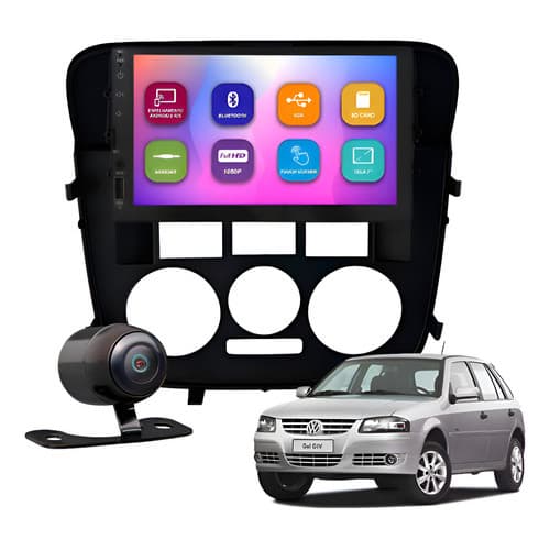 Kit Central Multimidia Mp5 2 Din Vw Gol Parati G4 Fiamon Preto