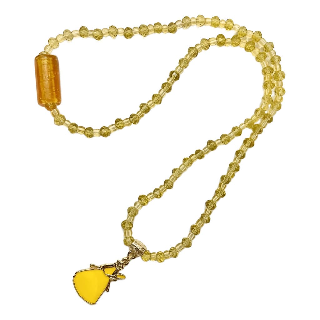 Guia Oxum Carro Patuá Proteção Cristal 6 Mm 26 Cm Retrovisor Dourado