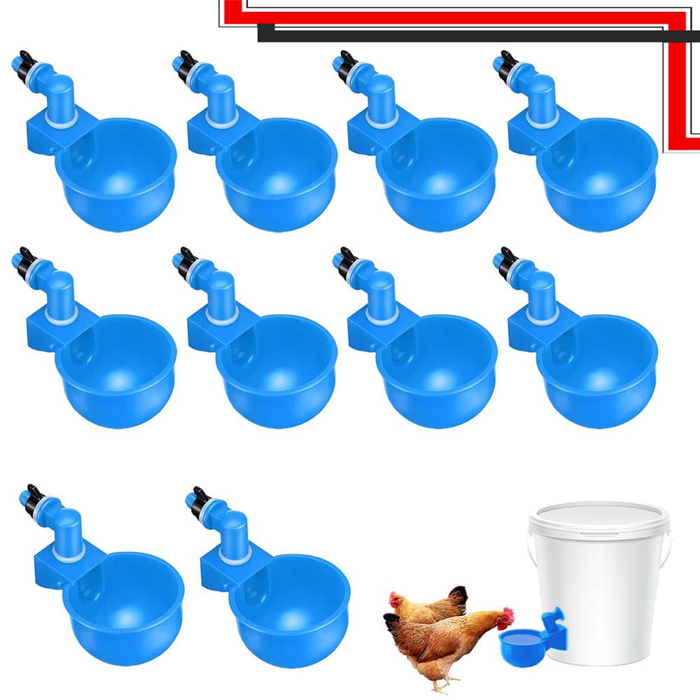 Copos De Bebedouro Para Galinhas, 10 peças De Bebedouro Para Galinhas, Bebedouro Automático Para Aves Grandes, Azul