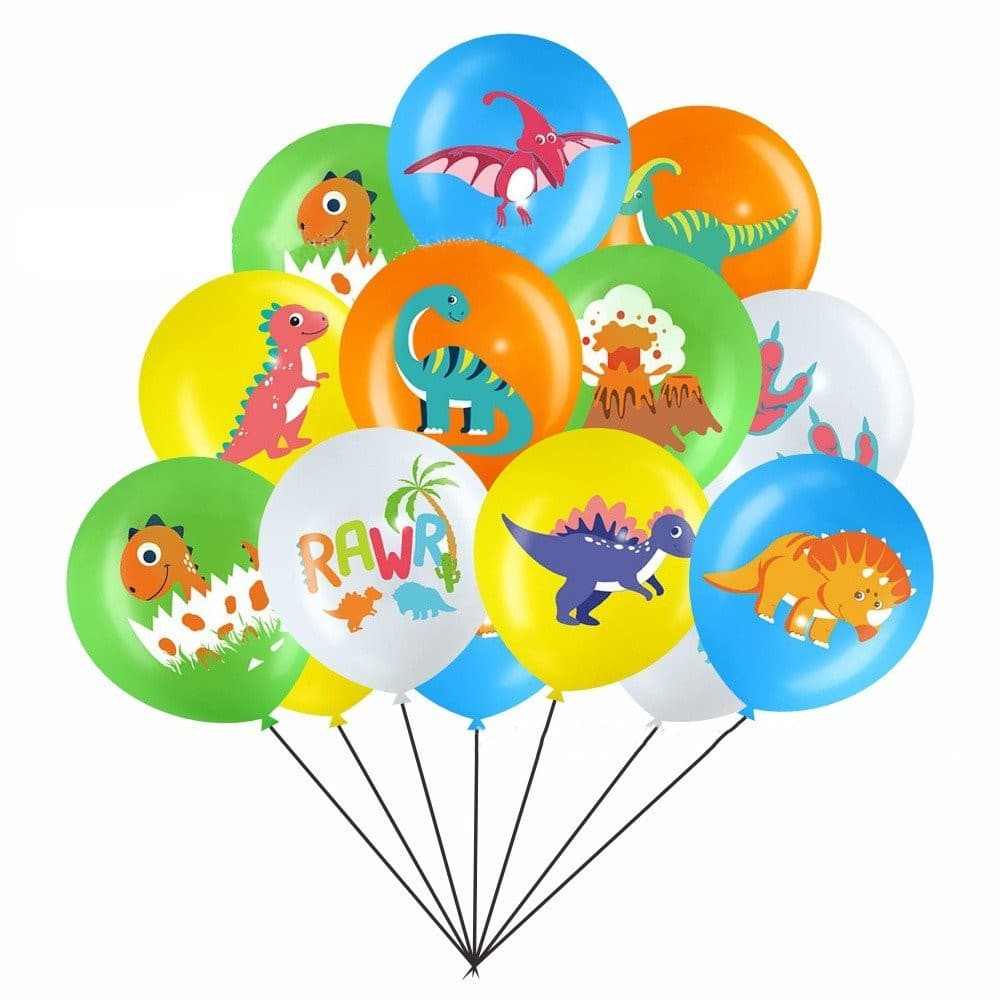 10pcs Balões Dinossauro 12 Polegadas - Tema Festa Aniversário, Decoração Completa Infantil