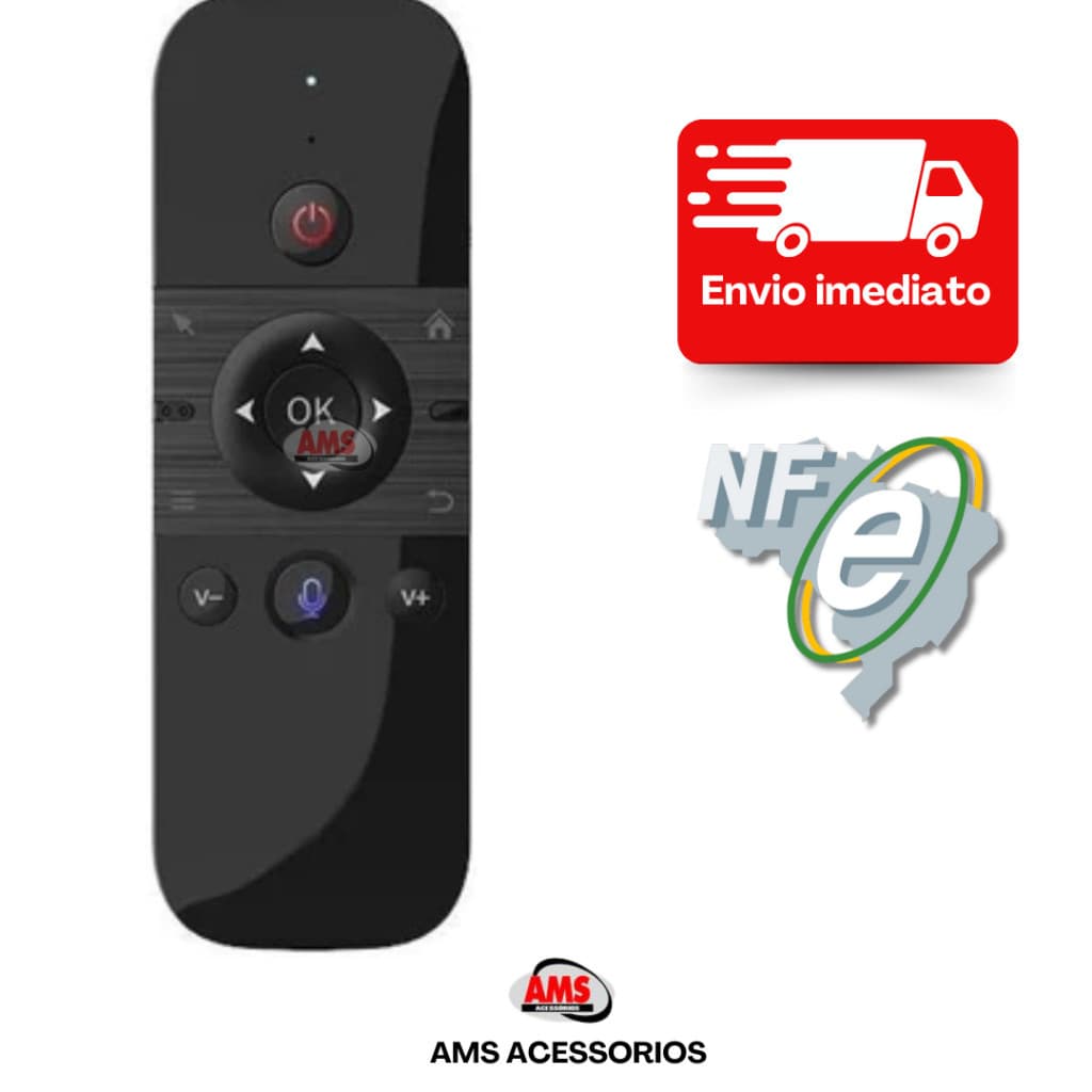 Controle Remoto Air Mouse Com Teclado 2.4G Com Comando de Voz Com Mouse Para Tv e Pc
