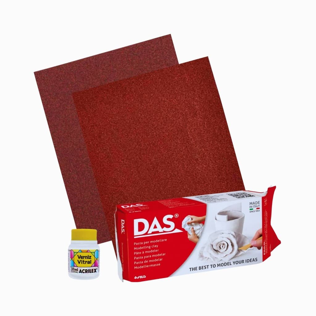 1 Massa Cerâmica Fria Branca 500G + 2 Lixas + VERNIZ 37ml