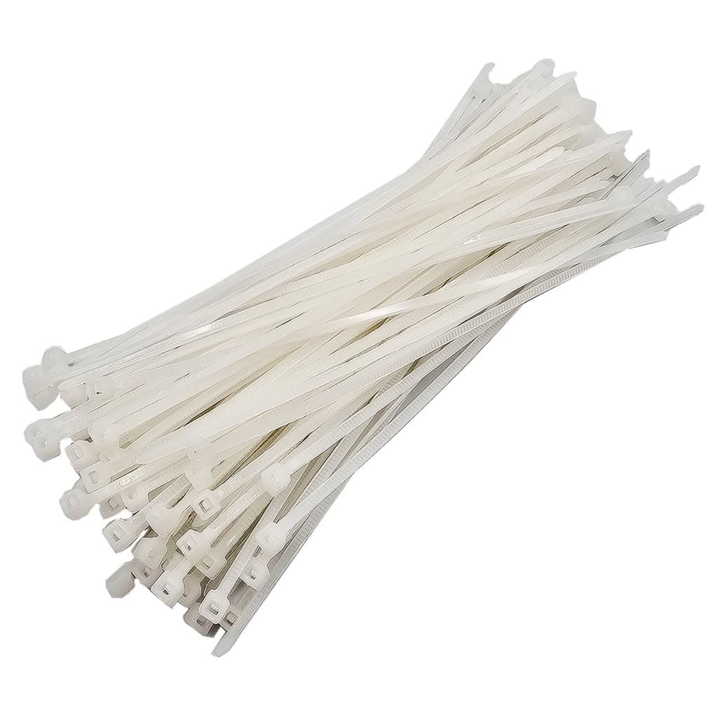 Kit 100 Abraçadeira de Nylon Enforca Gato Braçadeira Cintas Plásticas 2,5mm X 150mm Branca