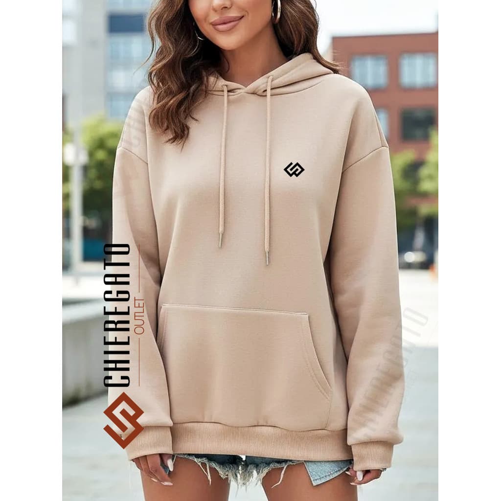 Moletom Feminino Blusa De Frio Bolso Canguru Moletom Capuz Oversized Original Premium Várias Cores