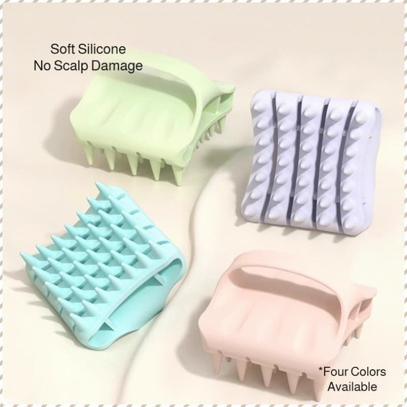 shampoo De silicone Elástico Pente De Massagem Oca Limpeza Do Couro Cabeludo Sem Danos Ao Cabelo