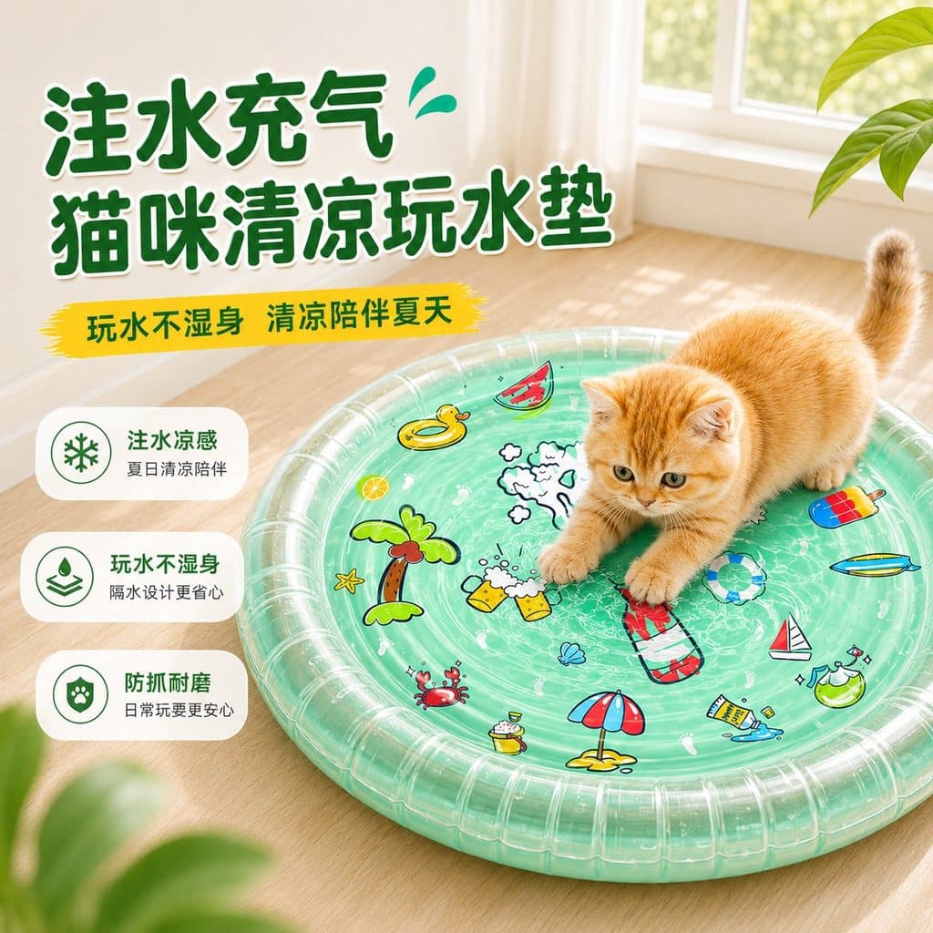 Almofada de gelo para animais de estimação, almofada de água inflável de verão para injeção de água para cães, tapete fr