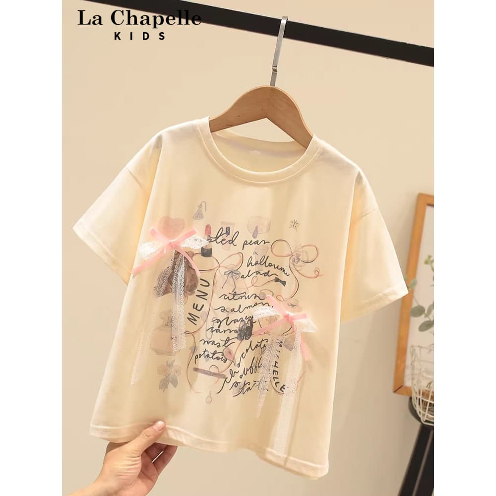 Lasherbell roupas infantis para meninas camiseta de manga curta roupas de verão boa aparência Casual fino topos moda inf