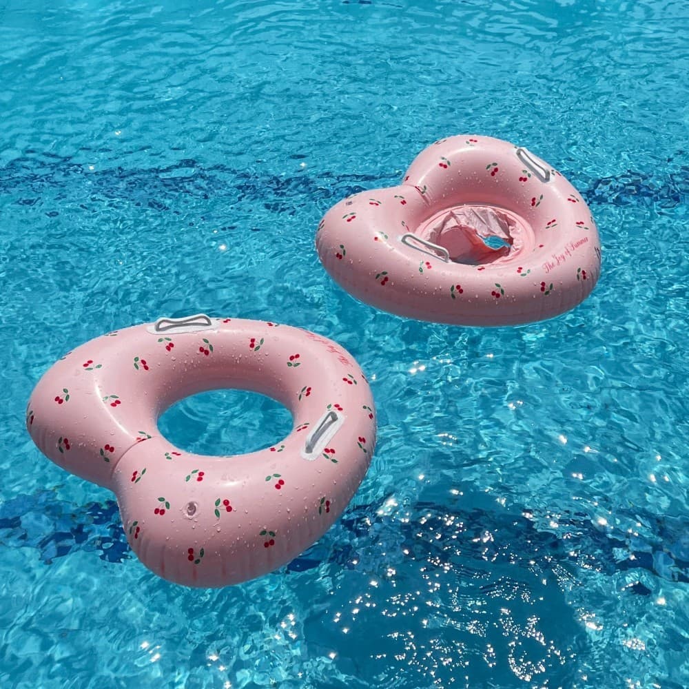 Ins influenciador amor crianças anel de natação com alça lantejoulas rosa em forma de coração assento esponja calças bol