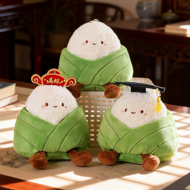 Bonito alto marrom Zhuangyuan Zongzi chaveiro pingente tamanho pequeno boneca pingente exame de admissão ao ensino médio