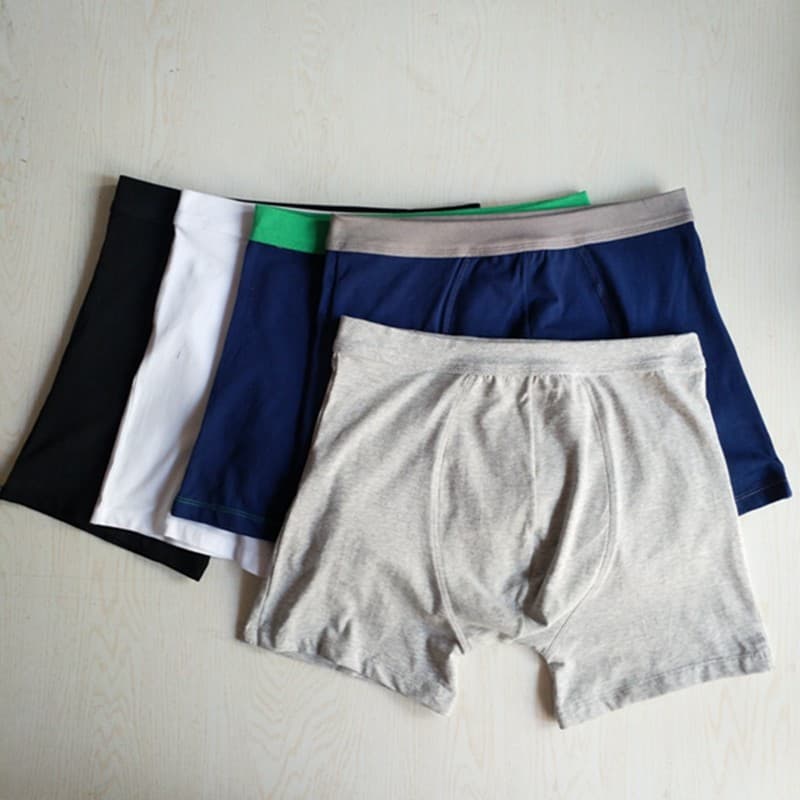 Cuecas boxer masculinas de comércio exterior, algodão puro, cintura alta, tamanho grande, amigável à pele, respirável, c