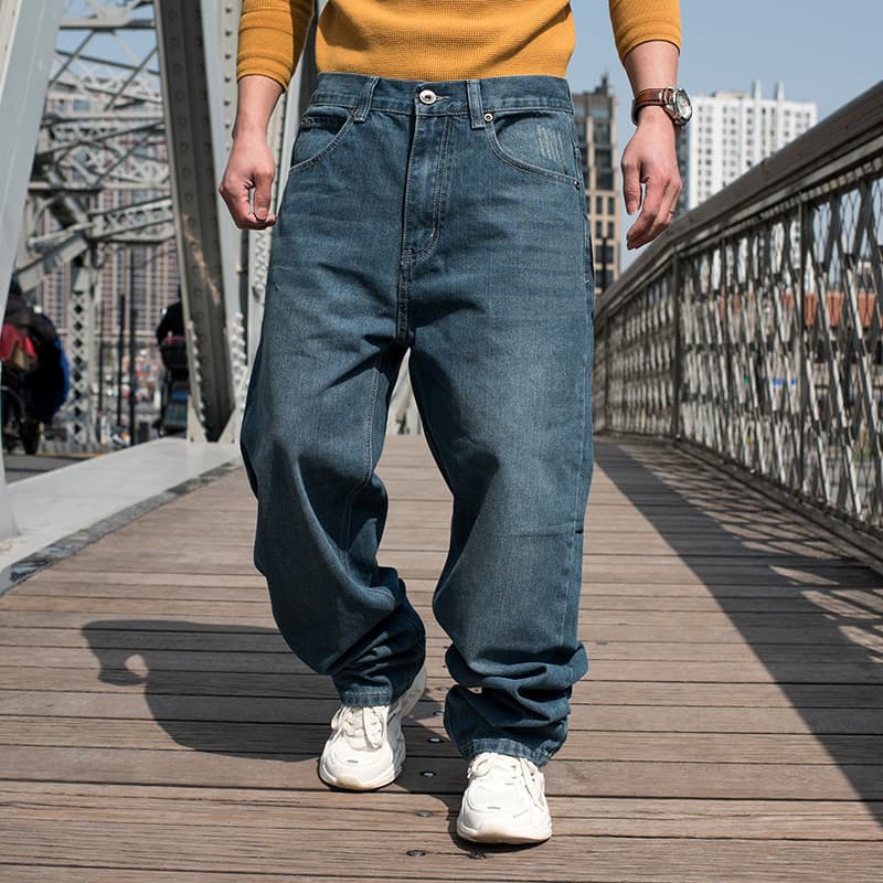 Hip Hop solto calças de skate calças masculinas cleanfit papai perna larga cenoura calças bigboy masculino Plus Size Jea