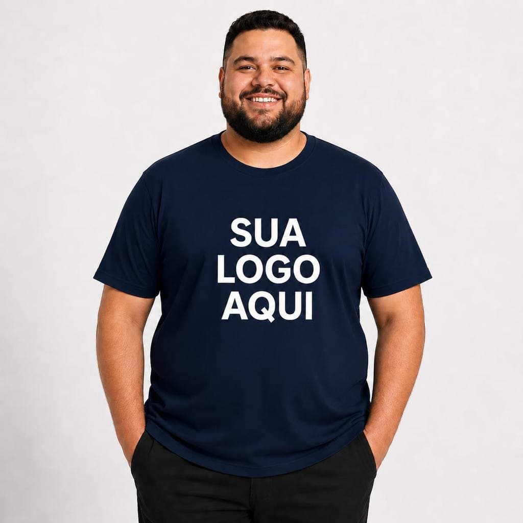 Camisa Personalizada Plus Size G1 ao G3 Malha 100% Algodão Sua Estampa Logo Aqui