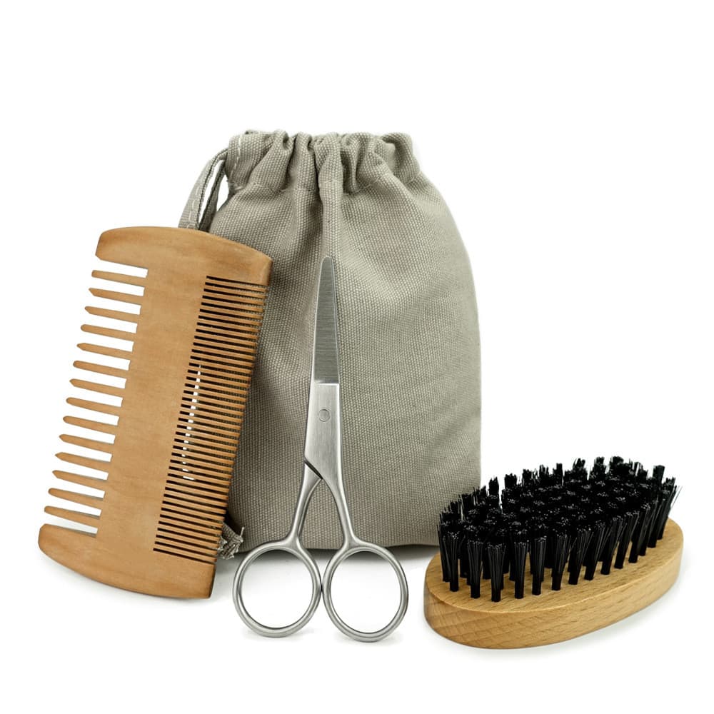 Conjunto de barba masculino escova de barba pente conjunto de cuidados para aparar conjunto de barba