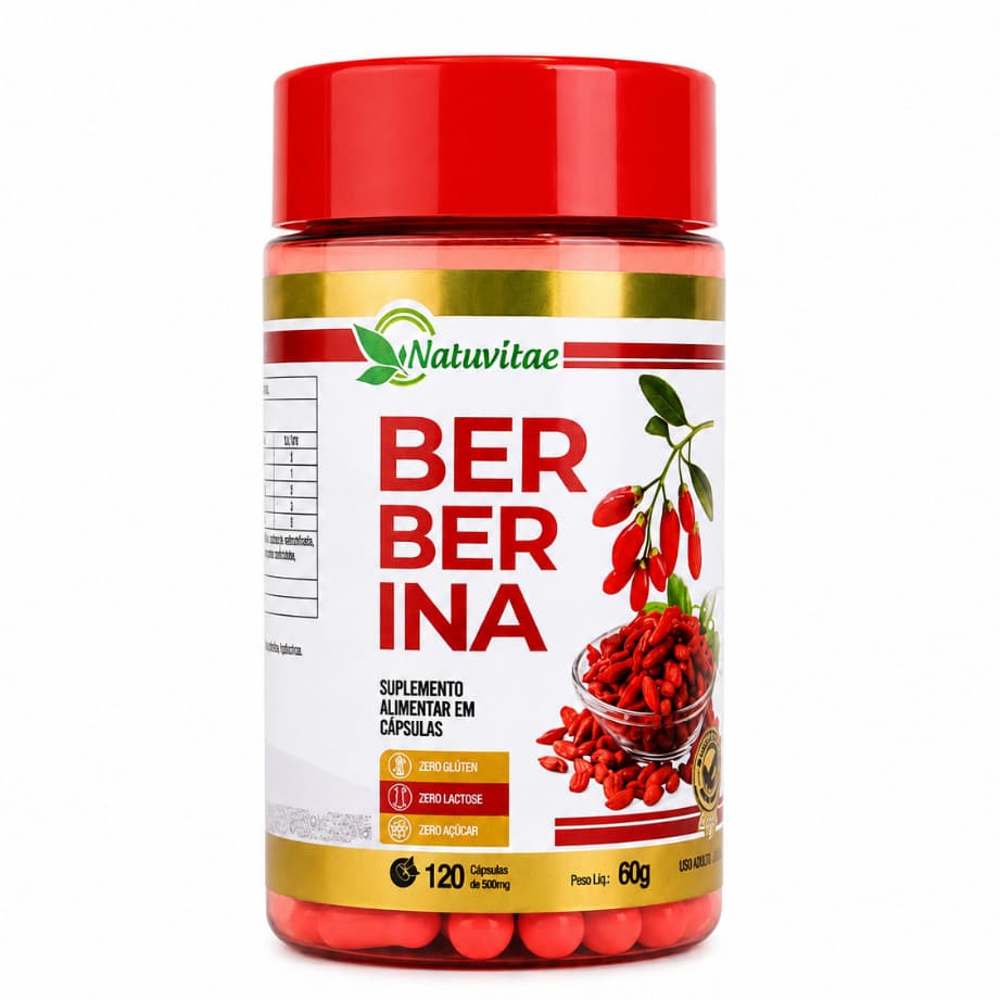 Natuvitae Berberina 120 capsulas 500mg Auxilia na glicose e colesterol triglicerídeos