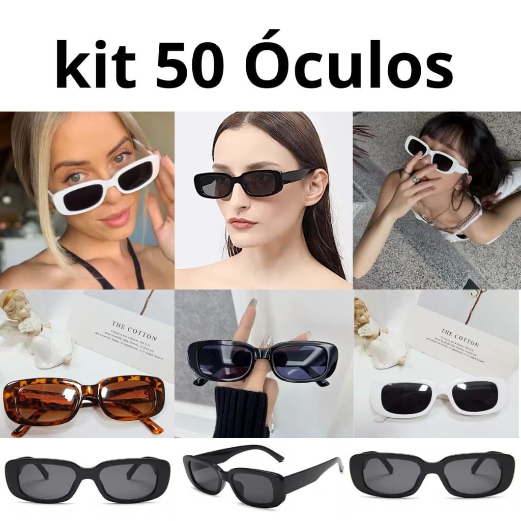 Kit 50/30/20/10 Oculos de sol Femininos no Atacado Modelos simples para revenda