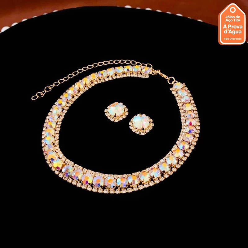 Conjunto de 2 peças retrô esmeralda diamante brincos quadrados colar moda
