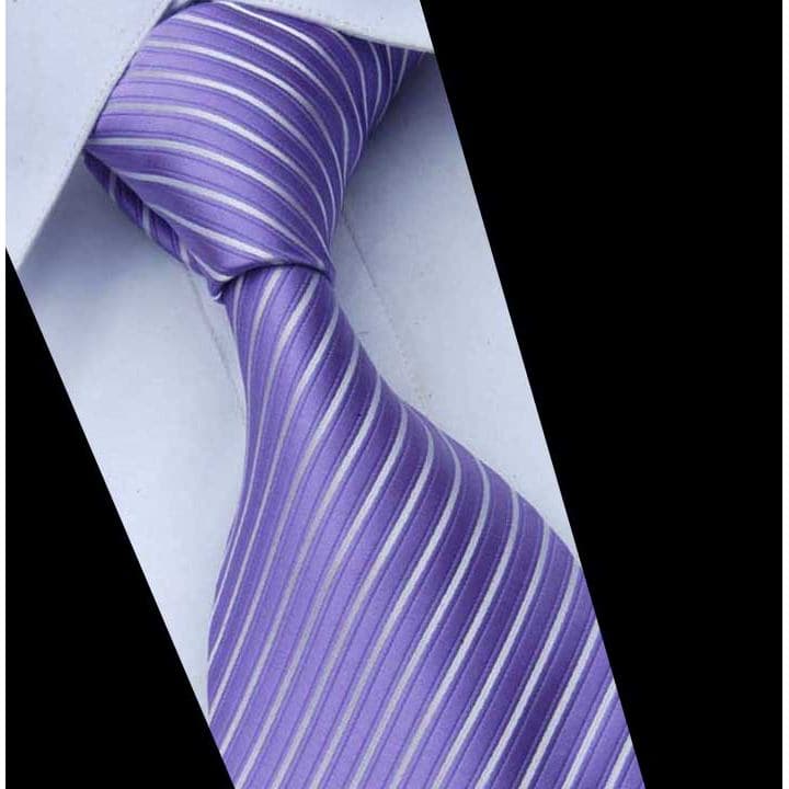 Gravata de seda masculina camisa gravata empresarial gravata listrada roxa 8.5 cm