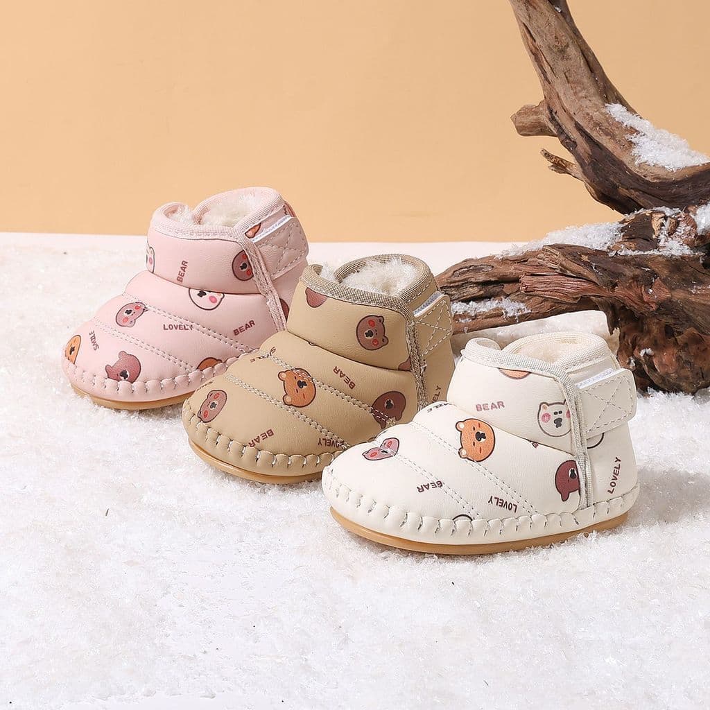 Outono inverno sapatos infantis de sola macia sapatos de criança 0-2 anos de idade masculino feminino bebê mais veludo s