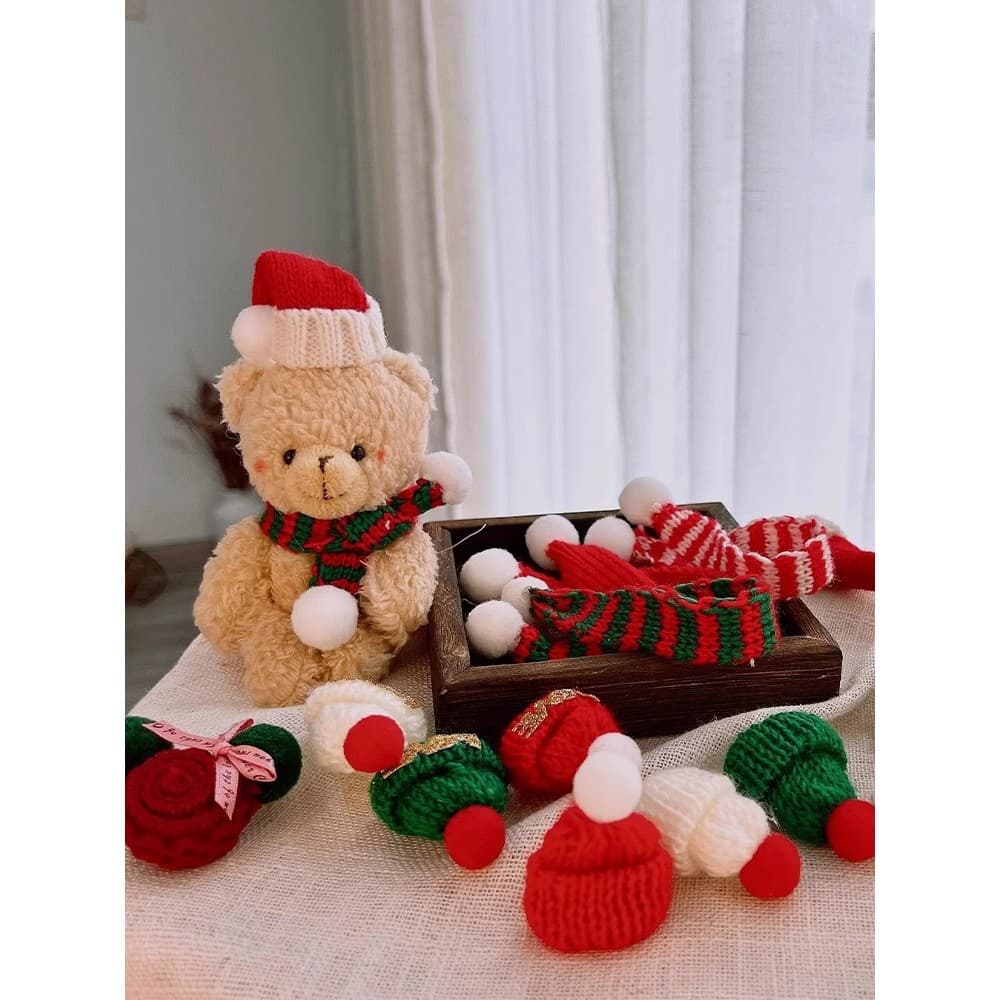 DIY natal Mini chapéu bonito lã tricô bola leite garrafa de chá garrafa de vinho decoração chapéu presente do feriado ch