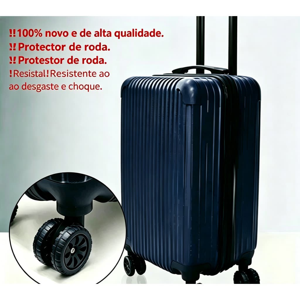 Capas Protetoras de Silicone para Rodas de Mala – Kit Com 8 Unidades Antirruído e Amortecimento para Viagens