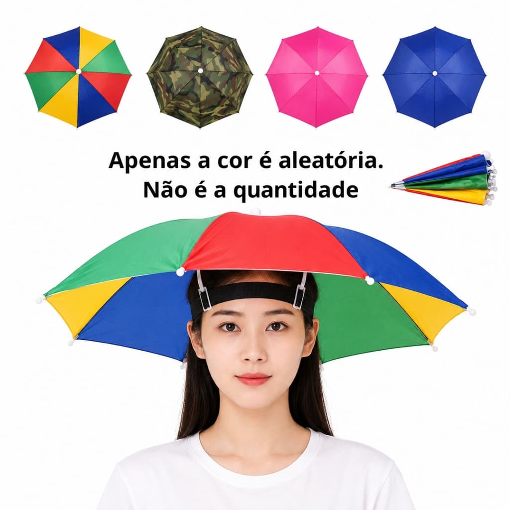 Chapéu Guarda-Chuva Premium/Proteção UV Dobrável, Contra Vento Para A Pesca , Caminhadas/Prático De Praia Leve