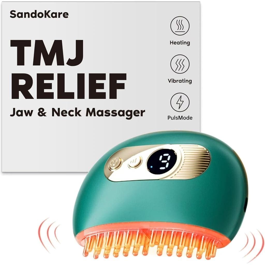 Produtos Zaybuon para Alívio da Articulação Temporomandibular (TMJ), Massageador para Alívio da TMJ, Vibração e Aquecime