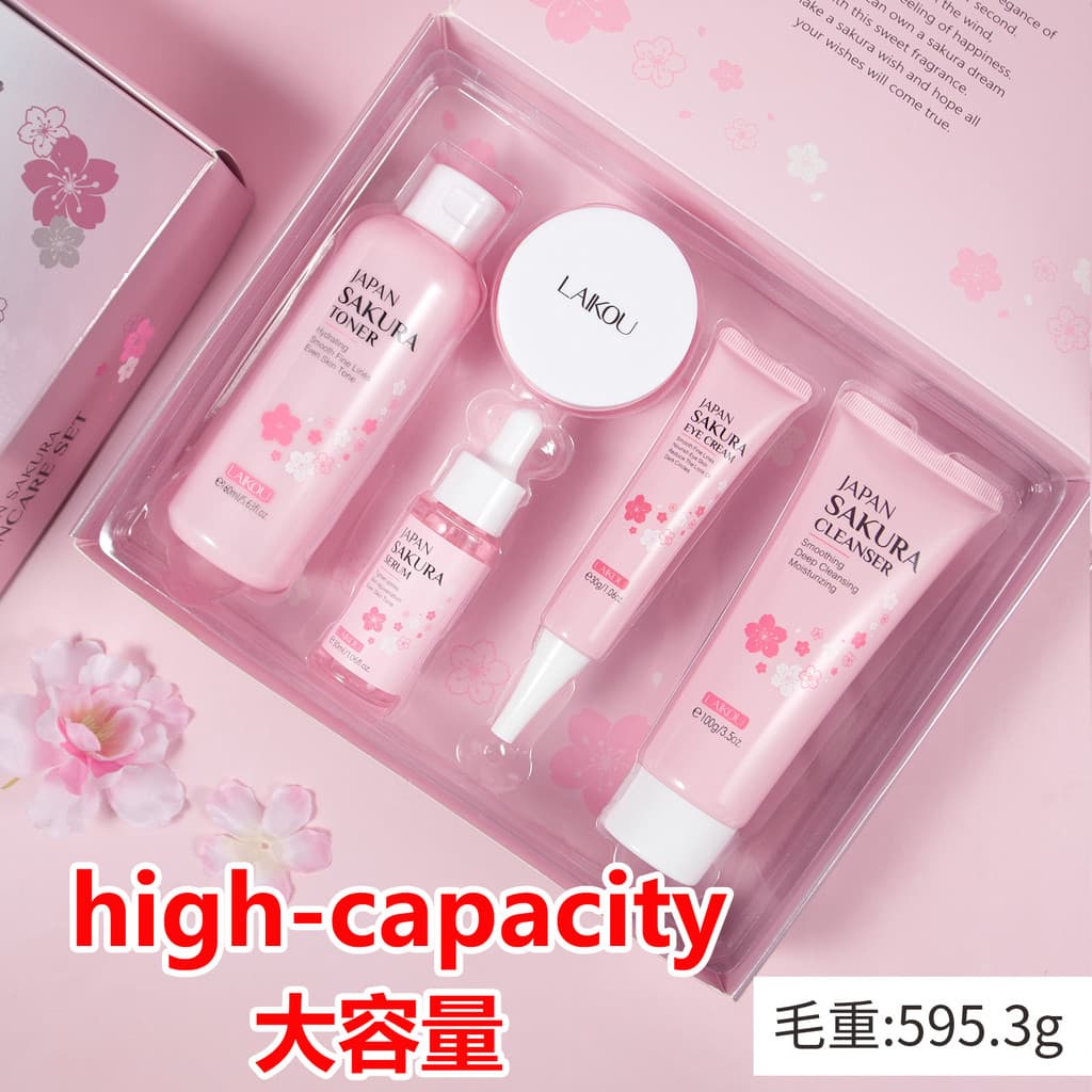 Conjunto De 5 Peças laikou SAKURA [Grande Capacidade] Cuidados Com A Pele Japão De Alta