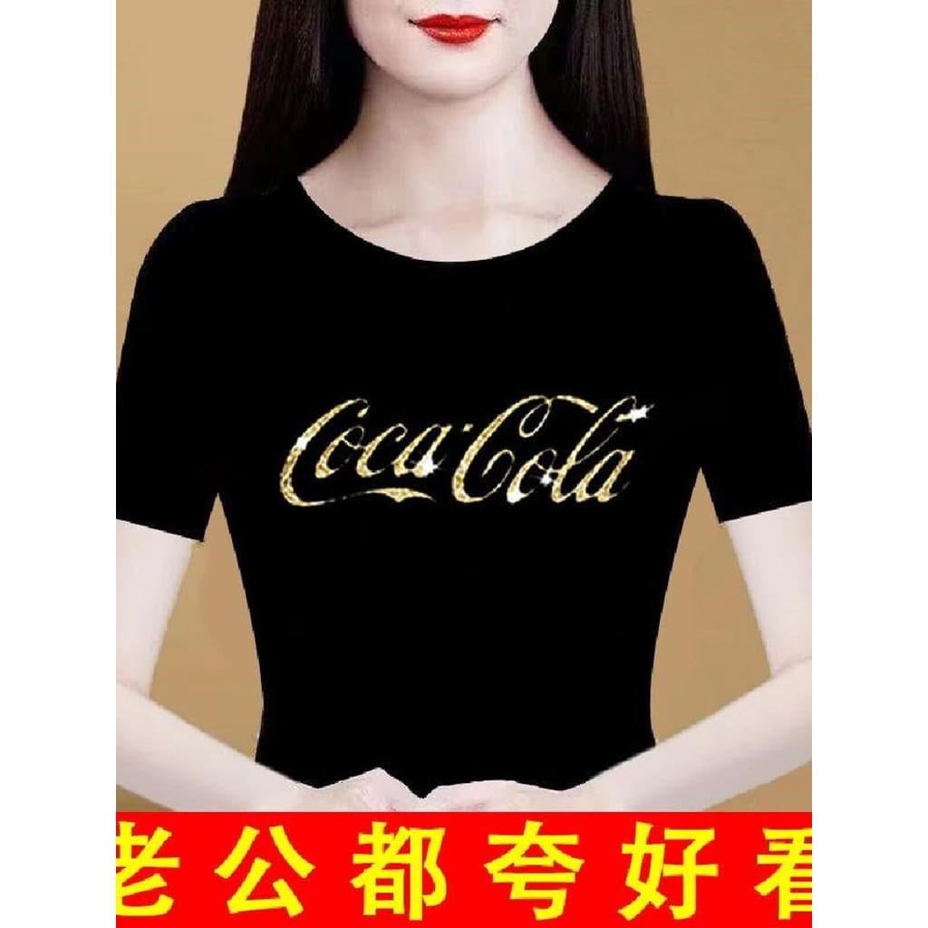 Mãe usar algodão de manga curta camiseta feminina 2025 verão indústria pesada diamante quente Plus Size gordura mm idoso