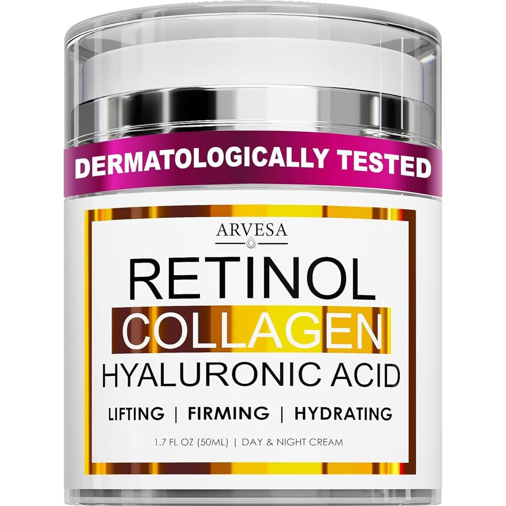 Creme de Retinol para o Rosto com Colágeno e Ácido Hialurônico - Creme Antienvelhecimento e Antirrugas para Mulheres e H