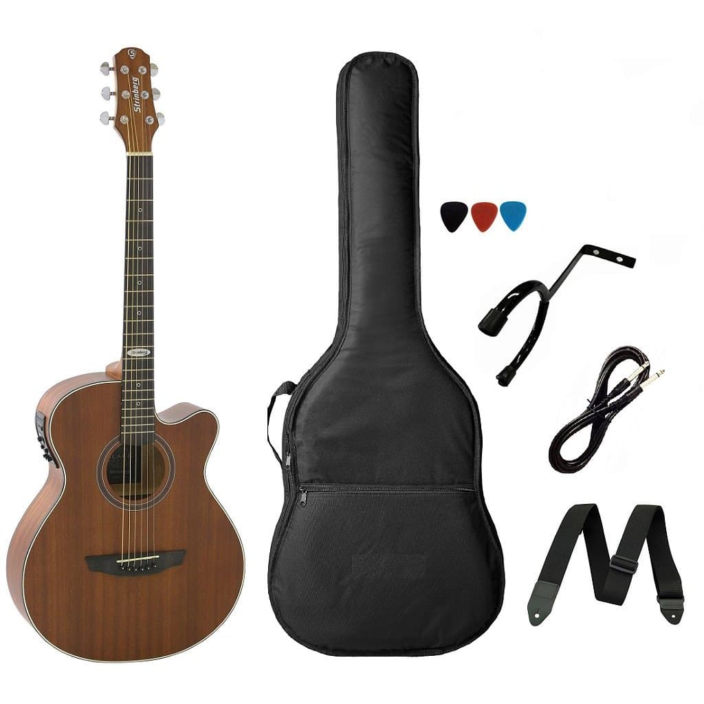Kit Violão Strinberg Sa200 Mogno Elétrico Afinador Acessórios