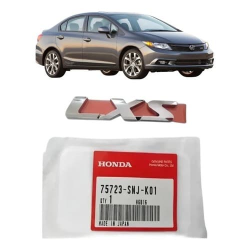 Emblema Mala Letreiro Lxs Civic 2012 A 2016 Original Prateado