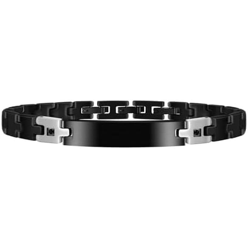 Pulseira Masculina Preta Prateada , Pulseiras De Aço Inoxidável Para Homens , De Corrente Moderna E Charmosa Marido , Pa