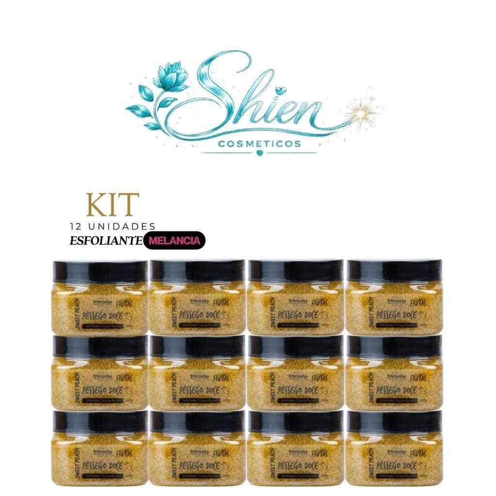 Kit 12 Esfoliante Frutas Corpo E Rosto Pessego 300G Rhenuks (Afilhado)