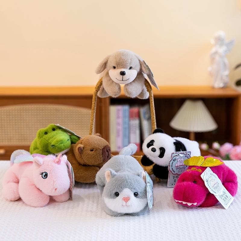 Bonito deitado Animal brinquedo de pelúcia boneca carro Panda crocodilo gato cão boneca crianças Ragdoll presente