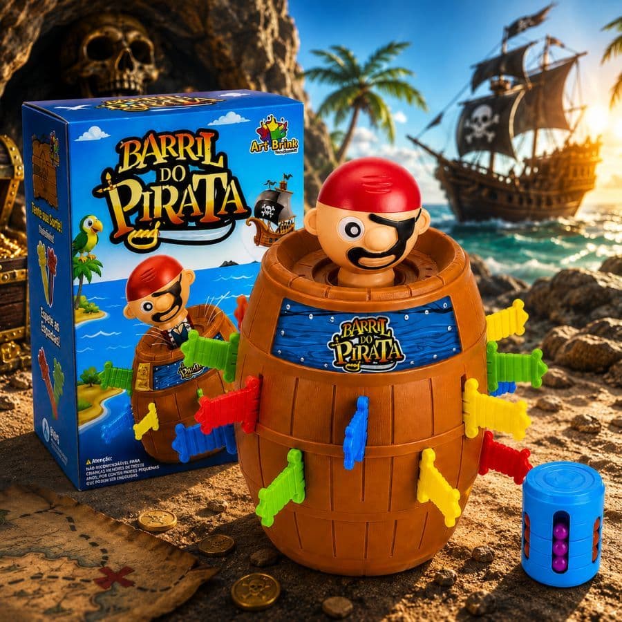 Jogo Barril do Pirata Pula Pula Pirata Brinquedo Educativo