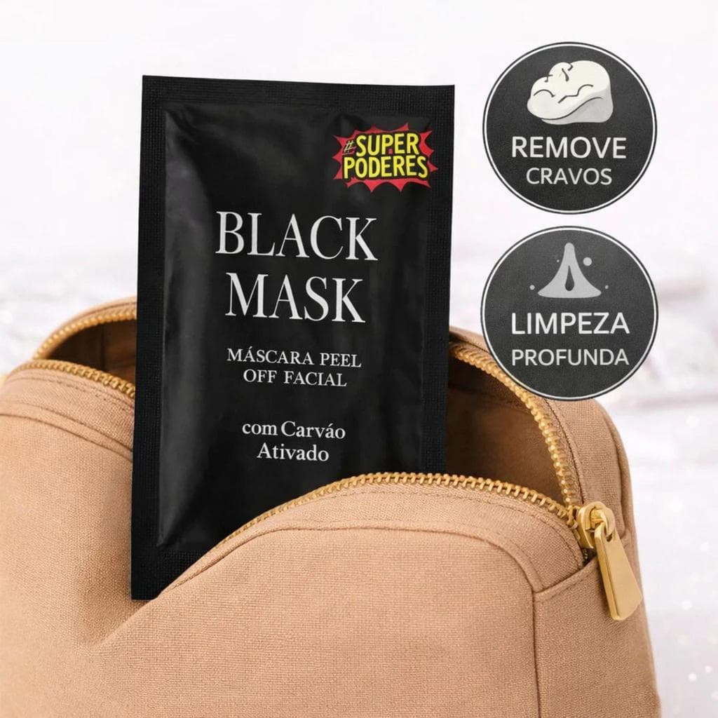 Máscara Facial Peel Off Black Mask com Carvão Ativado Sachê 8g Super Poderes