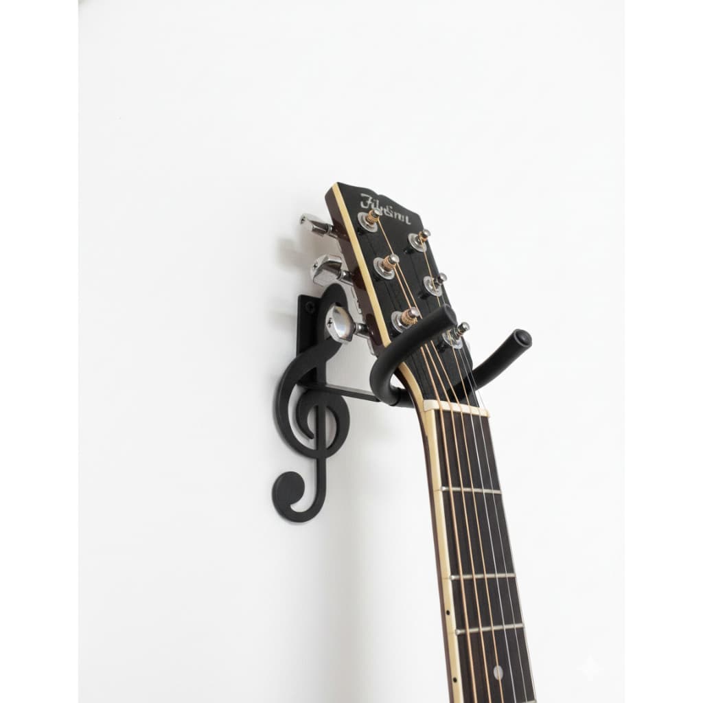 Suporte de Violão de Parede 𝄞 - Violão, Guitarra, Baixo, Ukulele – Design Clave de Sol Musicos