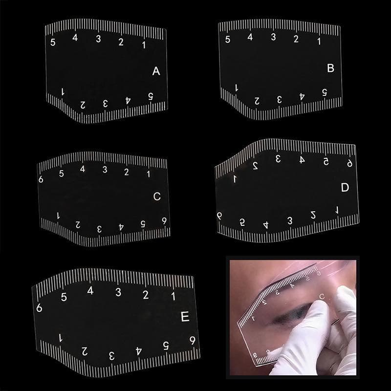 5 Pçs Durável Sobrancelha Moldar Estêncil Portátil Instantâneo Shaper Desenho Design Régua Presente