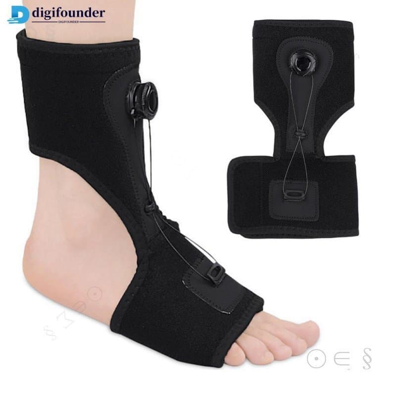 DGF Órtese Confortável para Pé Caído com Ajuste por Botão, Suporte para Fascia Plantar, Fixação do Tornozelo, Cuidados c