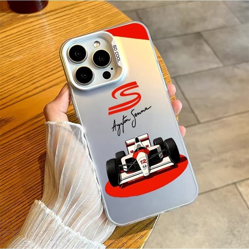 Impressão HD Duradoura Não Desbota Capinha para iPhone 17/16/15 Pro Max Capa Ayrton Senna McLaren F1