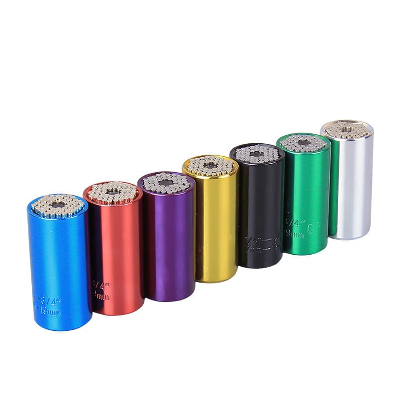 Novo estilo 7-19 tomada universal universal Multi-função cor soquete mágico ferramenta de combinação mão broca soquete c