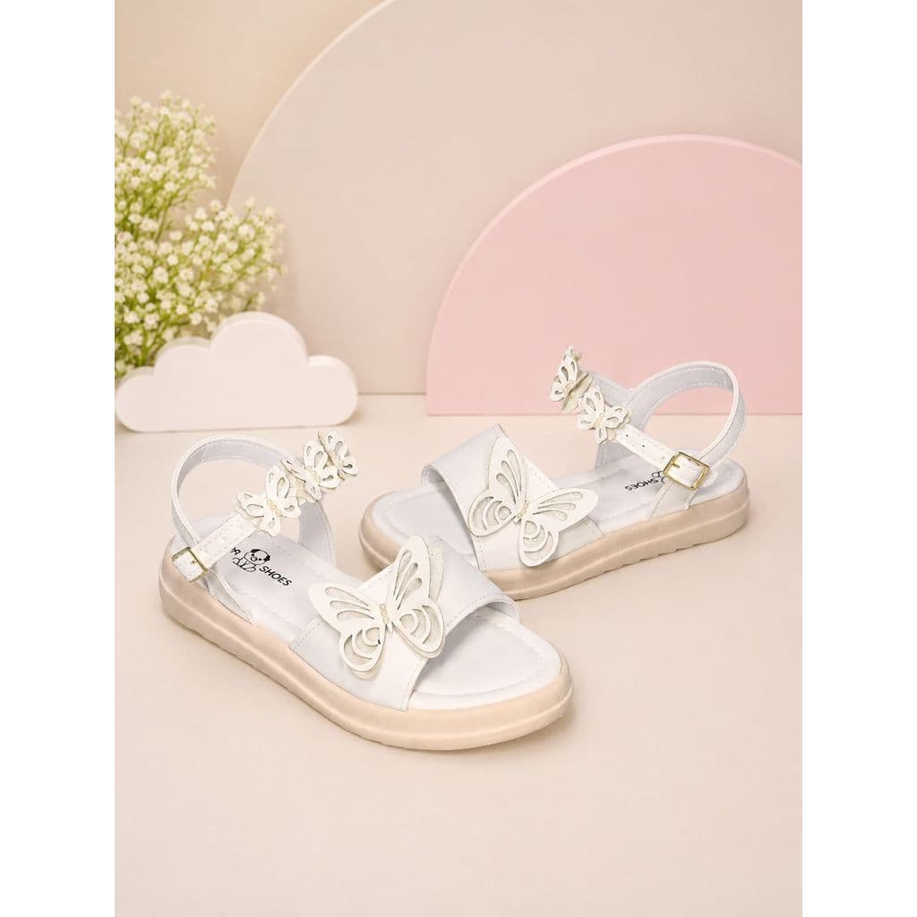Sandália Infantil Menina Rasteira Feminina Strass Borboleta Casual Brilho Delicada Luxo Leve Promoção