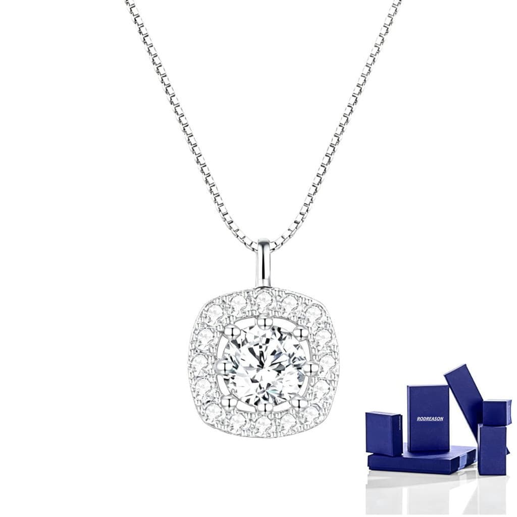 RODREASON Pingente Feminino Minimalista De Luxo Com Zircônia Quadrada , Design De Nicho De Alta Qualidade , Presente De