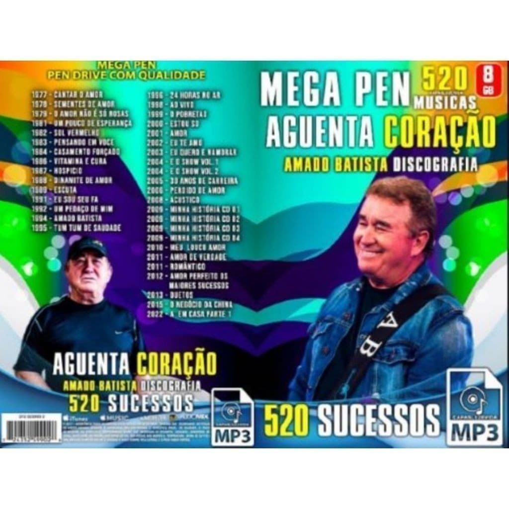 550 Músicas aguenta coração Amado Batista Discografia - ENVIO 24 HRS