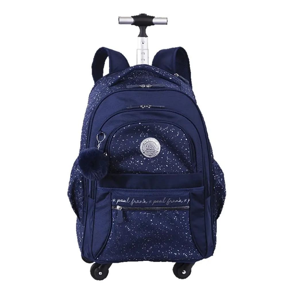 Mochila Com Carrinho Sestini Paul Frank Styles Prata E Azul